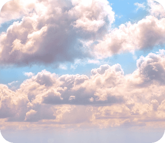 lavender clouds in front of a blue sky
